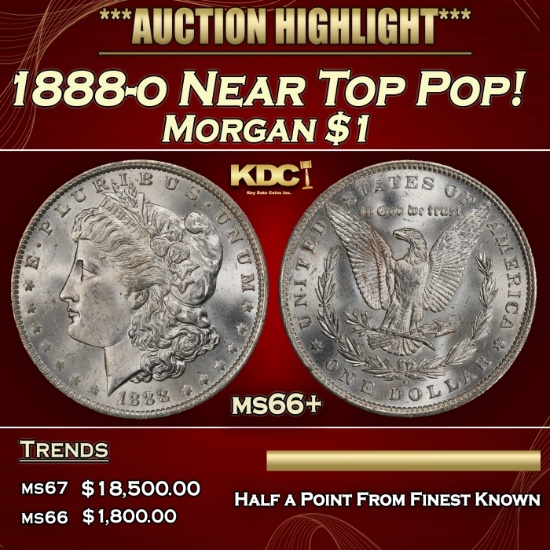 1888-o Morgan Dollar Near Top Pop! $1 ms66+ SEGS