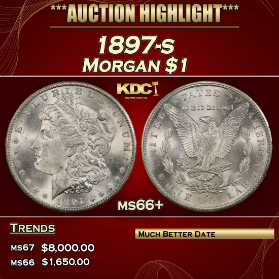 1897-s Morgan Dollar $1 ms66+ SEGS