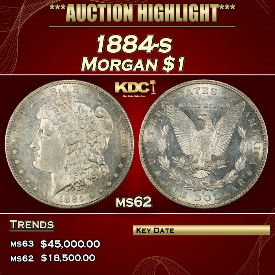 1884-s Morgan Dollar $1 ms62 USCG