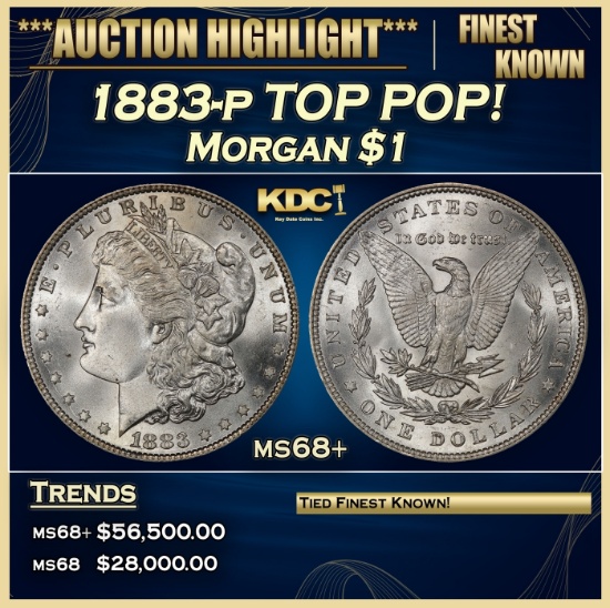 1883-p Morgan Dollar TOP POP! $1 ms68+ SEGS