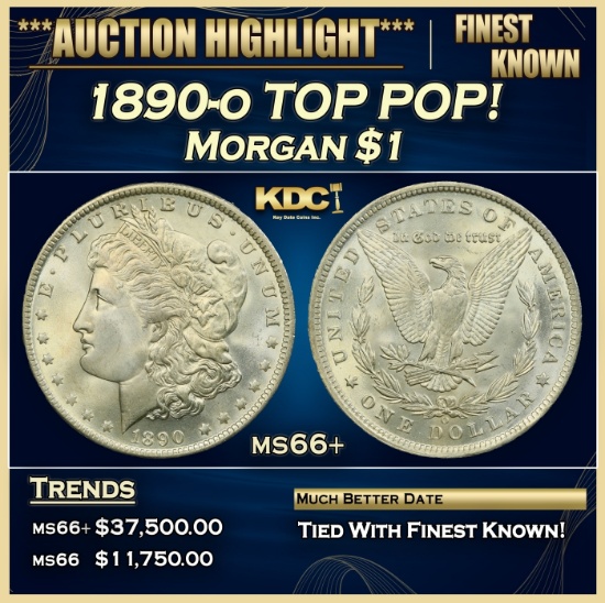 1890-o Morgan Dollar TOP POP! $1 Grades ms66+