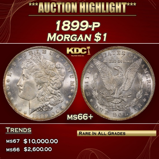1899-p Morgan Dollar $1 ms66+ SEGS