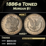 1886-s Morgan Dollar Toned $1 Grades ms62+