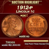 1912-p Lincoln Cent 1c ms66 rd SEGS