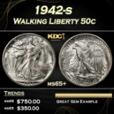1942-s Walking Liberty Half Dollar 50c Grades ms65+