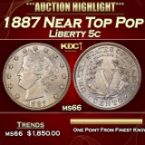 1887 Liberty Nickel Near Top Pop 5c ms66 SEGS