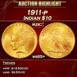 1911-p Gold Indian Eagle $10 ms65+ SEGS
