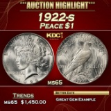 1922-s Peace Dollar $1 ms65 SEGS
