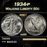 1934-p Walking Liberty Half Dollar 50c Grades ms66