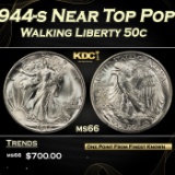 1944-s Walking Liberty Half Dollar Near Top Pop 50c Grades ms66