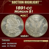 1891-cc Morgan Dollar $1 ms64+ SEGS