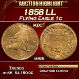 1858 LL Flying Eagle Cent 1c ms65 SEGS