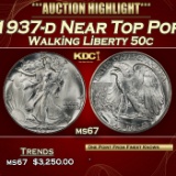 1937-d Walking Liberty Half Dollar Near Top Pop 50c ms67 SEGS