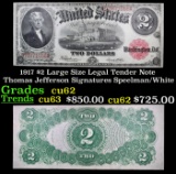 1917 $2 Large Size Legal Tender Note Thomas Jefferson Grades Select CU Signatures Speelman/White