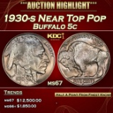 1930-s Buffalo Nickel Near Top Pop 5c ms67 SEGS