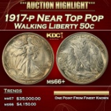 1917-p Walking Liberty Half Dollar Near Top Pop 50c Grades ms66+
