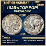 1925-s Buffalo Nickel TOP POP! 5c ms66 SEGS