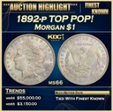 1892-p Morgan Dollar TOP POP! $1 ms66 SEGS