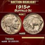 1915-p Buffalo Nickel 5c ms66 SEGS