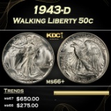1943-d Walking Liberty Half Dollar 50c ms66+ SEGS