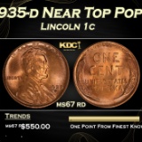 1935-d Lincoln Cent Near Top Pop 1c ms67 rd SEGS