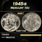 1945-s Mercury Dime 10c ms67 fsb SEGS