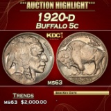 1920-d Buffalo Nickel 5c ms63 USCG