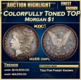 1884-p Morgan Dollar Colorfully Toned TOP POP! $1 ms66 dmpl SEGS