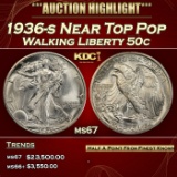 1936-s Walking Liberty Half Dollar Near Top Pop 50c ms67 SEGS
