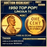 1950 Proof Lincoln Cent TOP POP! 1c pr68 rd DCAM SEGS