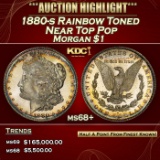 1880-s Morgan Dollar Rainbow Toned Near Top Pop $1 ms68+ SEGS