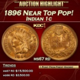1896 Indian Cent Near Top Pop! 1c ms67 rd SEGS