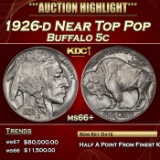 1926-d Buffalo Nickel Near Top Pop 5c ms66+ SEGS