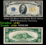 1934A $10 Silver Certificate North Africa WWII Emergency Currency Grades xf
