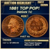 1881 Proof Indian Cent TOP POP! 1c pr67 rd SEGS