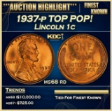 1937-p Lincoln Cent TOP POP! 1c ms68 rd SEGS