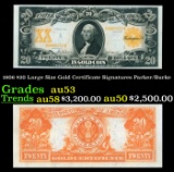 1906 $20 Large Size Gold Certificate Grades Select AU Signatures Parker/Burke