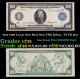 1914 $100 Large Size Blue Seal FRN Dallas, TX Grades vf++ FR-1127
