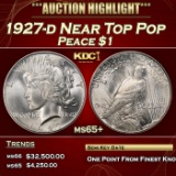 1927-d Peace Dollar Near Top Pop $1 ms65+ SEGS