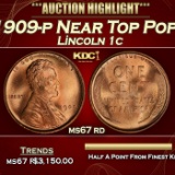 1909-p Lincoln Cent Near Top Pop! 1c ms67 rd SEGS