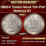 1883-p Morgan Dollar Toned Near Top Pop $1 ms67+ SEGS