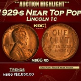 1929-s Lincoln Cent Near Top Pop! 1c ms66 rd SEGS