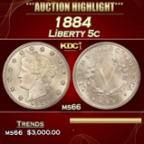 1884 Liberty Nickel 5c ms66 SEGS