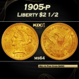 1905-p Gold Liberty Quarter Eagle $2 1/2 ms64 SEGS