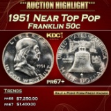 1951 Proof Franklin Half Dollar Near Top Pop 50c pr67+ SEGS