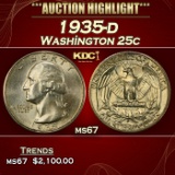 1935-d Washington Quarter 25c ms67 SEGS