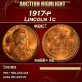 1917-p Lincoln Cent 1c ms66+ rd SEGS