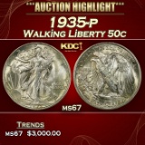 1935-p Walking Liberty Half Dollar 50c ms67 SEGS