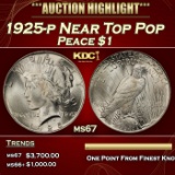 1925-p Peace Dollar Near Top Pop $1 ms67 SEGS