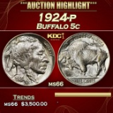 1924-p Buffalo Nickel 5c ms66 SEGS